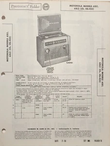 SAMS PHOTOFACT SERVICE MANUAL 305-13 MOTOROLA RADIO 65L1 65L2 HS-455 - Picture 1 of 1