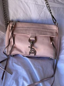 Bandolera Rebecca Minkoff Correa de Cadena Cuero Guijarros Pastel Rosa Hombro MAC - Imagen 1 de 14