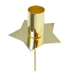 Goldene Stern-Kerzenhalter Metall Ø2,2cm - Set aus 4 St - Advent Weihnachtsdeko - Bild 1 von 3