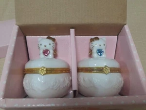 Sanrio Hello Kitty Angel Jewelry Case Ceramic Set of 2 Boxed - Picture 1 of 8