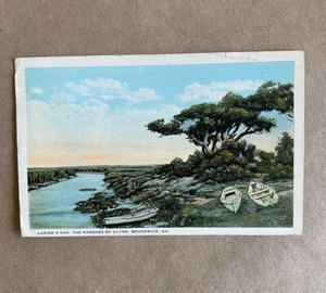 Mid-1900s Lanier Oak, The Marshes of Glynn, Brunswick, GA Postcard - Picture 1 of 5