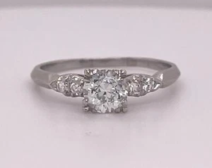GIA Certified Old European Diamond Platinum Vintage Estate Engagement Ring F/VS1 - Picture 1 of 10