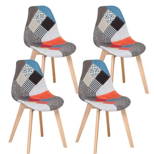 Pack de 4 Sillas de comedor Silla de cocina diseño nórdico Patchwork Multicolor - Imagen 1 de 11