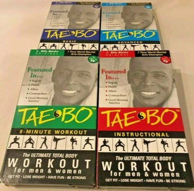  Tae Bo 4 VHS Tape Set The Ultimate Body Workout 8min,basic,advanced Instruction - Image 1 of 4