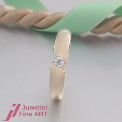 QUINN Solitär - Spann-Ring-Optik- 1 Brillant (Diamant) 0,15ct -14K/585 Gelbgold - Bild 1 von 4