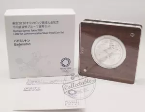 Tokyo 2020 Olympic Games - 1,000 Yen Silver Proof Badminton Coin Set - Picture 1 of 13