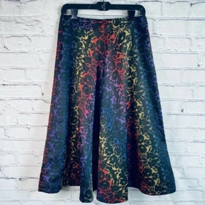 Catherine Malandrino Women’s 10 Skirt A Line Midi Colorful Metallic Jacquard - Picture 1 of 7