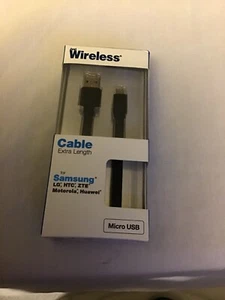 JUST WIRELESS CABLE EXTRA LENGTH FOR SAMSUNG - LG, HTC, ZTE, Motorola & Huawei - Picture 1 of 3