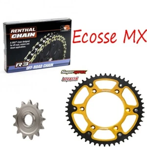 Suzuki DRZ400 Gold Renthal R3 Oring Chain And Supersprox Stealth Sprocket Kit  - Picture 1 of 5