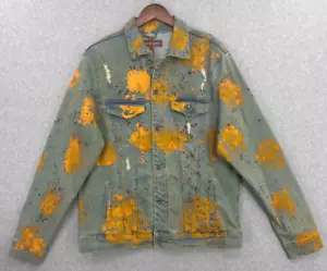 Crysp Denim Jacke Herren Medium* Kunst Graffiti Urban Streetwear Trucker Neu mit Etikett - Bild 1 von 19