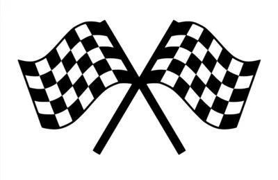 Calcomanía de vinilo bandera a cuadros elige tamaño y color carreras Foto 1 de 4