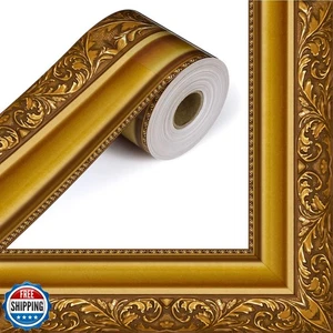 Outus 68 Feet Gold Frame Bulletin Board Border Die-Cut Straight Rolled Pictur - Picture 1 of 5
