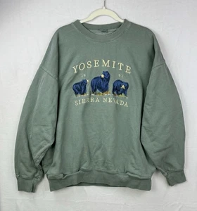 John Galt Sweatshirt Yosemite Bears Embroidery Brandy Melville Oversize Pullover - Picture 1 of 8