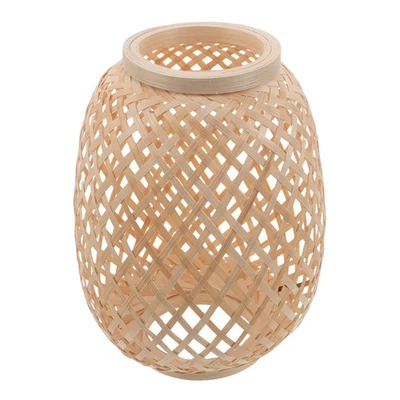  Pantallas de bambú retro - Pantalla de luz colgante tejida a mano - Granja rústica Foto 1 de 4