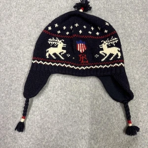 Polo Ralph Lauren Hat Cap Earflap Knit Winter Fleece Lined One Size Youth - Picture 1 of 9