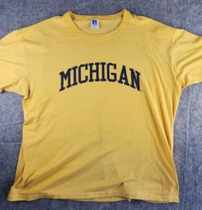 Vintage Michigan Wolverines Russell Athletic T Shirt Single Stitch Distressed XL - Picture 1 of 12