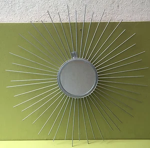 MIROIR SOLEIL en ACIER 13,5 CM DE DIAMETRE, ENVERGURE TOTALE 55 CM - Foto 1 di 6
