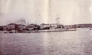 Foto de puerto Chefoo de la Marina de los Estados Unidos 1926 barcos atracados muelles del río Yangtsé #7K - Imagen 1 de 3