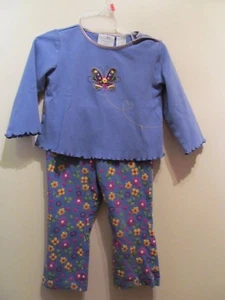 Sonoma Purple w/flowers and butterfly top and pants COTTON  Sz 24 month - Picture 1 of 6