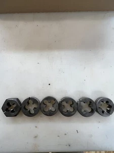 (6) VTG 2” Round Split Dies 9/16, (x3)-3/4. 7/8, 1” All Brand Names Made In USA - Picture 1 of 6