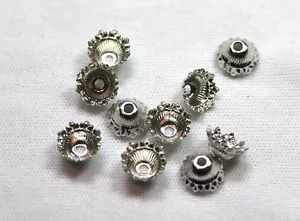 Endcaps-Kumihimo, Uncinetto di Perline, Corde di Perline-Argento-5 Pr/Pkg - Foto 1 di 1