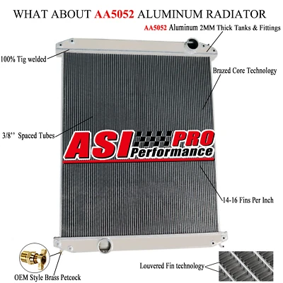 3 Row Radiator Fits 96-07 Freightliner Century Columbia 10.8/11.1/12/12.5/12.7L Foto 1 de 4