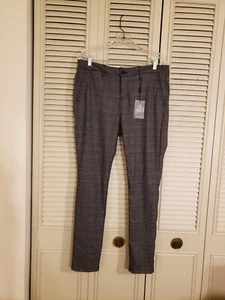 Bee Inspired Nwt Gray/Black Plaid Mens Pants Size 34S - Picture 1 of 10