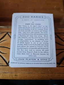 PLAYER’S ZIGARETTENKARTEN - FULL SET - ZOO BABYS - groß (1938) - Bild 1 von 2