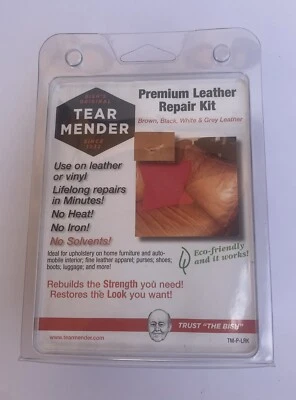 Kit de reparación de cuero premium Tear Mender original de Bish marrón blanco y negro Foto 1 de 3
