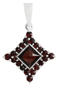 Colgante de granate bohemio original plata 925 símbolo joyería - NUEVO - Imagen 1 de 1