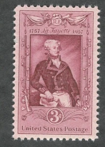 US. 1097. 3c. Marquis de Lafayette (1757-1834) Bicentenary Issue. MNH. 1957 - Picture 1 of 1
