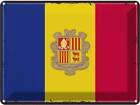 Blechschild Wandschild 30x40 cm Andorra Fahne Flagge Geschenk Deko