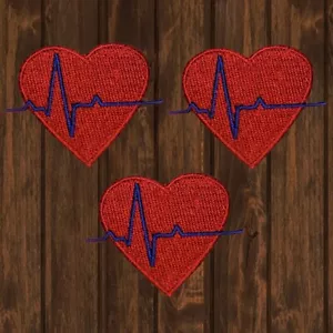 Electrocardiogram (EKG) Embroidered Patch — 3-Pack — Iron On - Picture 1 of 1