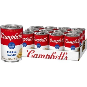 	CampbellS Condensed 25% Less Sodium Chicken Noodle Soup 10.75 Oz Pack of 12	 - Picture 1 of 7