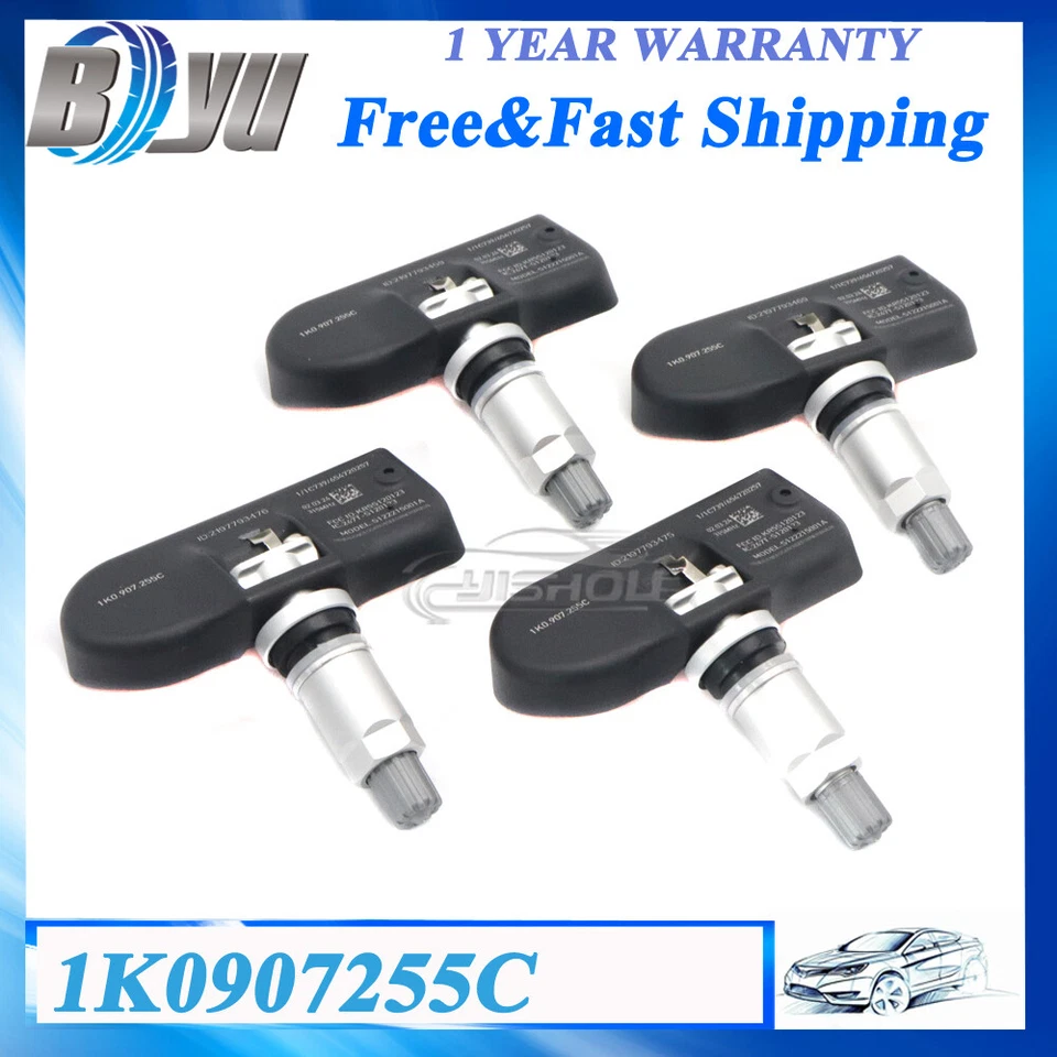 1K0907253D 4 件 TPMS 适用于奥迪大众轮胎压力监测传感器 全新 — 第 1/4 张图片