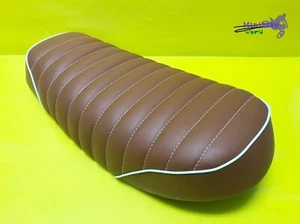 Fit For Yamaha SR400 SR500 Brown Seat + White Stitch White Trim **mi3642** - Picture 1 of 5