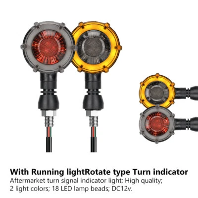 Luz trasera intermitente de bala de 18 LED roja ámbar 2 piezas para motocicleta Harley Foto 1 de 4