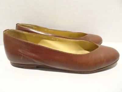 RALPH LAUREN Brown Leather Flats Shoes Size 6.5 B Made in Italy Vintage Slip On - Image 1 of 4