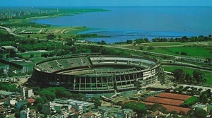 Buenos Aires Aerial View River Plate Stadium Argentina Long Vintage Postcard - Picture 1 of 2