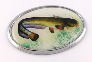 Fishing Catfish Emblem CAR Auto Boat Chrome Decal Badge - Imagen 1 de 1
