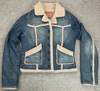 Chaqueta vaquera Guess para mujer años 70 de colección forrada Sherpa botones completos talla mediana Foto 1 de 4