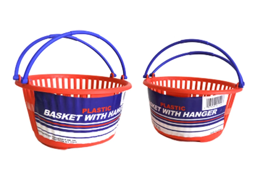 Conjunto de 2 cestas de plástico com alças artesanato estacionário multiuso home office - Imagem 1 de 1
