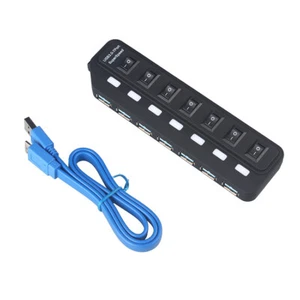 7-Port USB3.0 Hub Splitter EIN/AUS Schalter Adapter für Laptop Notebook Desktop - Bild 1 von 4
