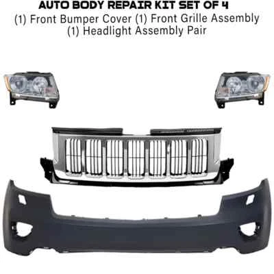 Kit de montaje de cubierta y rejilla de parachoques delantero para Jeep Grand Cherokee 2011-2013 Foto 1 de 4