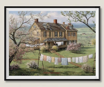 Spring House - Chart Counted Cross Stitch Patterns Needlework DIY DMC Color - Image 1 of 2