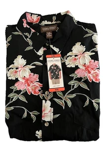 Cooke Street Honolulu Herren Kurzarm Hemd mit Knopfleiste, schwarz, Größe XXL - Bild 1 von 3