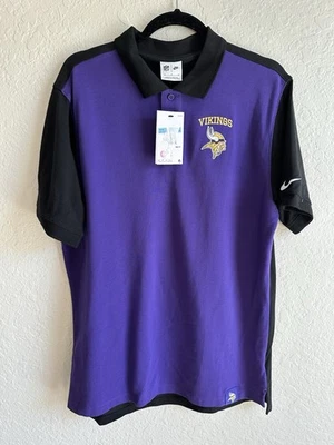 Мужская средний Minnesota Vikings NIKE боковая линия вышитый поло 🔥 новый с Ярлыками - Изображение 1 из 4