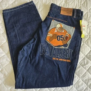 Platinum Fubu Fat Albert and the Junkyard Gang Jeans Vintage W38 L34 NWT - Picture 1 of 16
