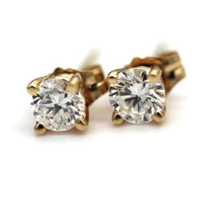 14k Yellow Gold Lab Created Diamond Stud Earrings - Image 1 of 4