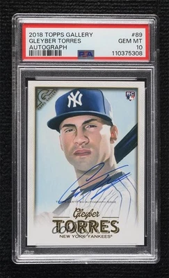 2018 Topps Gallery Gleyber Torres #89 PSA 10 GEM MT Rookie Auto RC - Image 1 of 3